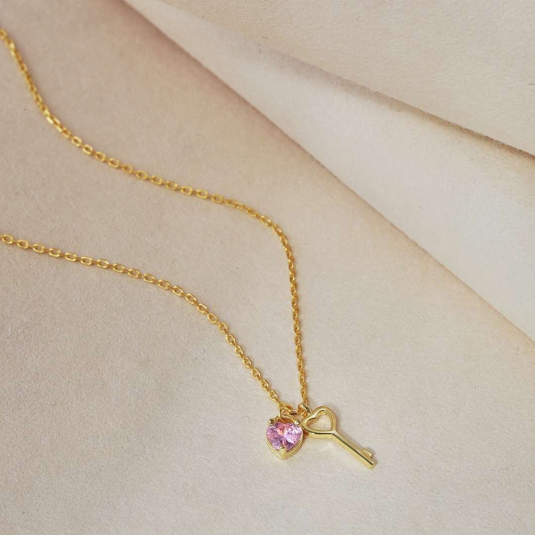 [Kincade Jewelrys]Unique Heart Shape Key Pendent Necklace