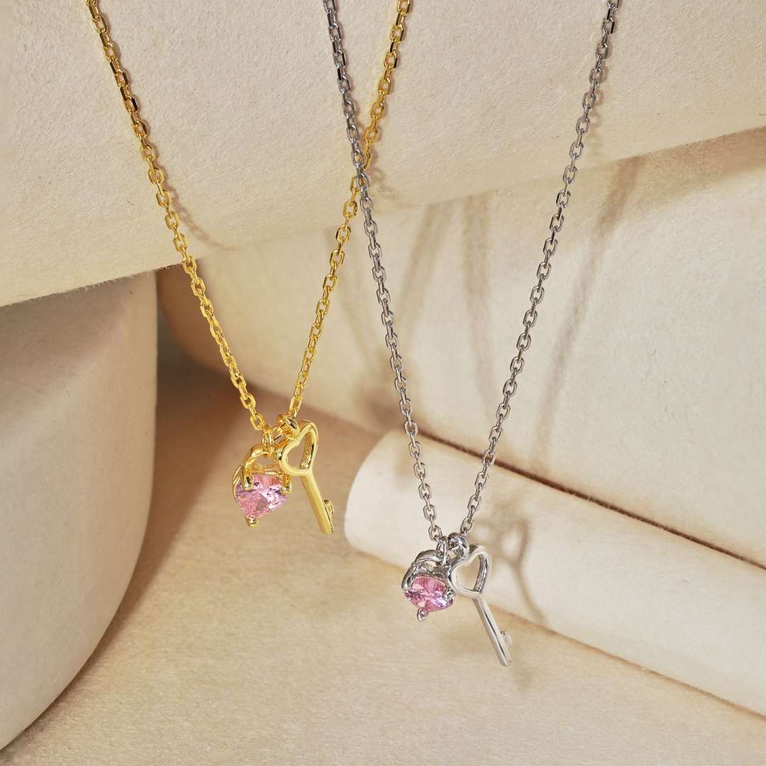 [Kincade Jewelrys]Unique Heart Shape Key Pendent Necklace
