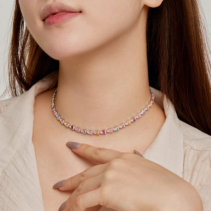 [Kincade Jewelrys] Collier arc-en-ciel coloré et radieux