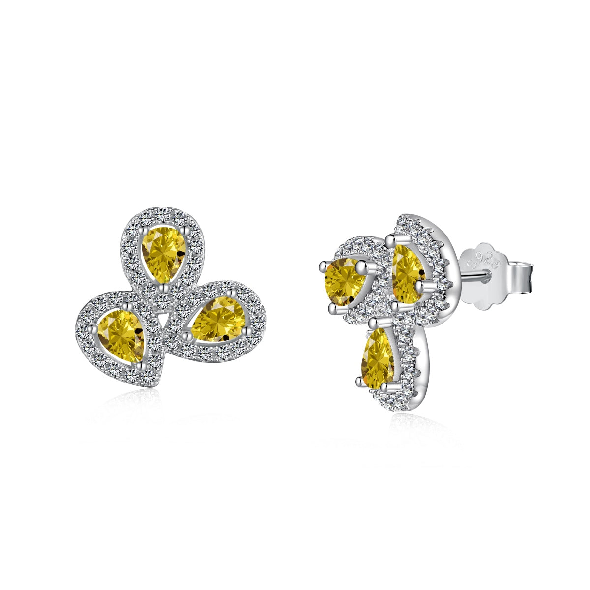 [Kincade Jewelry] Boucles d'oreilles ornées en forme de fleur et de poire