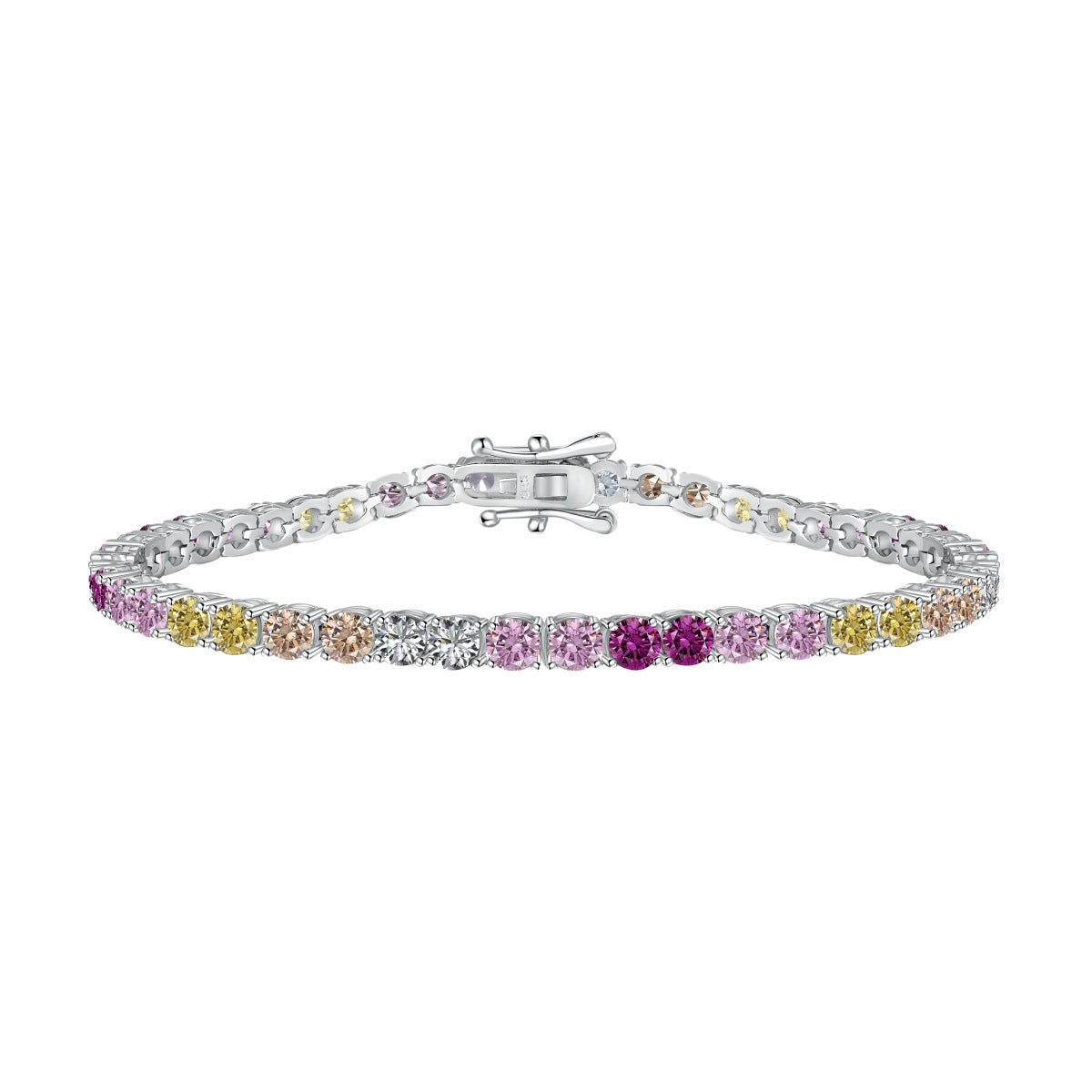 [Kincade Jewelrys] Bracelet tennis rond coloré et éclatant