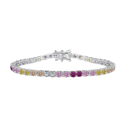 [Kincade Jewelrys] Bracelet tennis rond coloré et éclatant