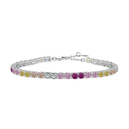 [Kincade Jewelrys] Bracelet tennis rond coloré et éclatant