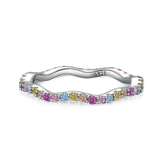 [Kincade Jewelrys] Anillo de fiesta de corte redondo, delicado y colorido