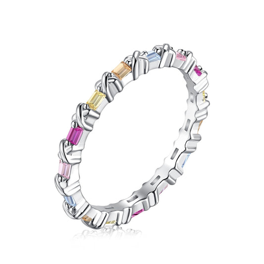 [Joyas Kincade] Anillo diario encantador y colorido con corte redondo