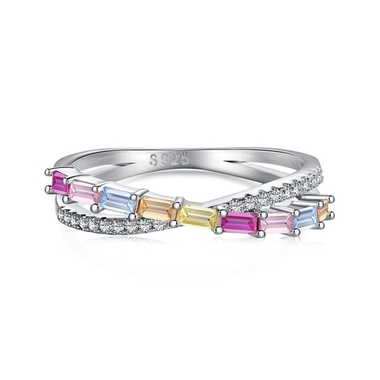 [Kincade Jewelrys] Anillo de fiesta con corte radiante, elegante y energético