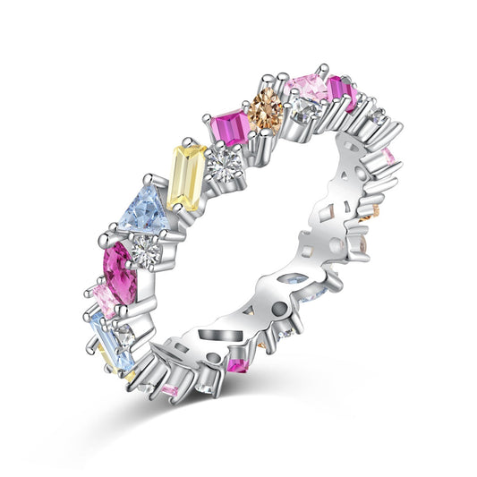 [Kincade Jewelrys] Anillo diario policromático multicorte deslumbrante