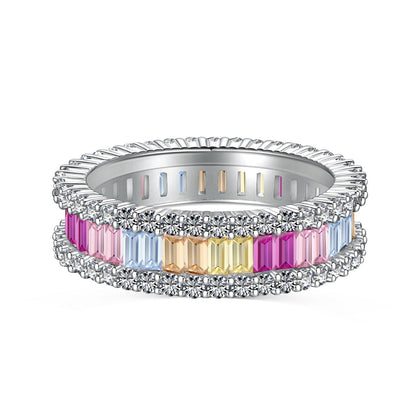 [Kincade Jewelry] Bague quotidienne délicate en émeraude kaléidoscopique