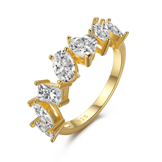 [Joyas Kincade] Anillo delicado con múltiples cortes