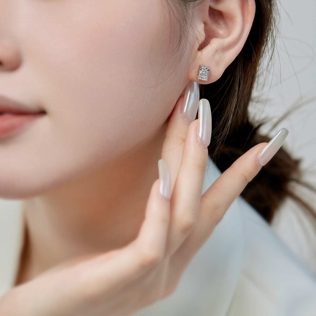 [Kincade Jewelry] Boucles d'oreilles quotidiennes luxueuses et radieuses taille princesse