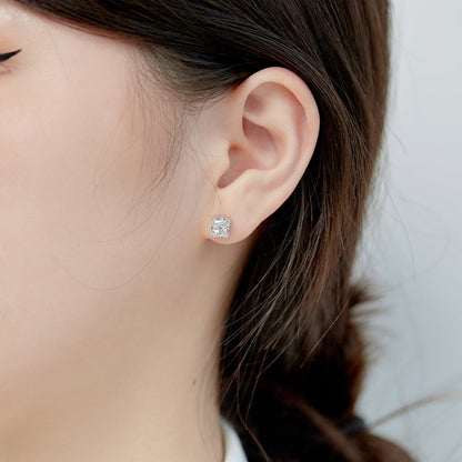 [Kincade Jewelry] Boucles d'oreilles de mariage taille princesse radiante de 1,0 carat