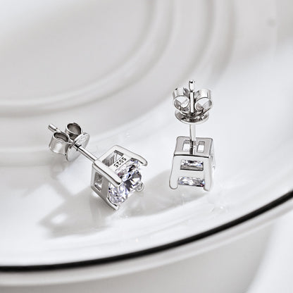 [Kincade Jewelry] Boucles d'oreilles de mariage taille princesse radiante de 1,0 carat