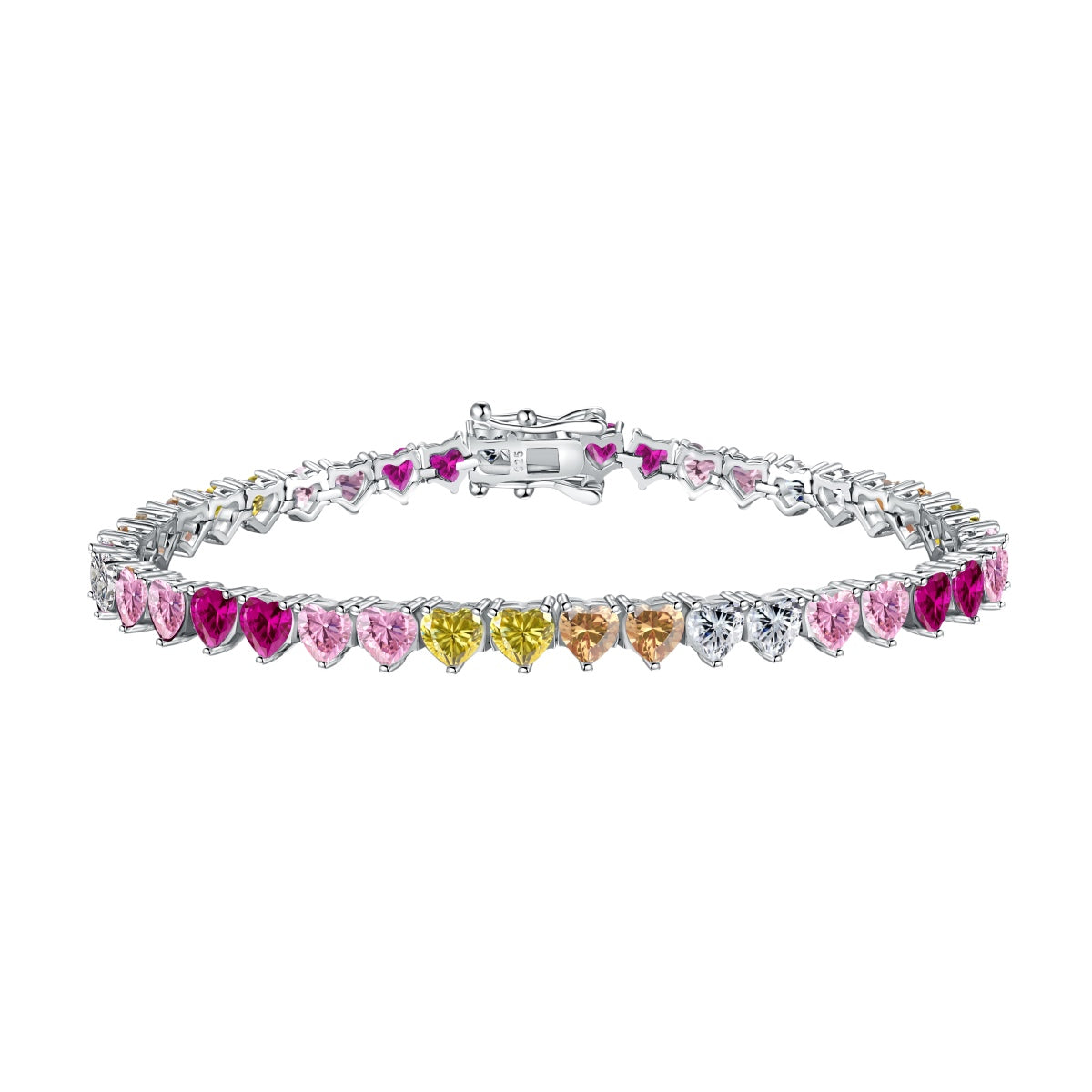 [Kincade Jewelrys] Bracelet romantique luxueux en forme de cœur coloré