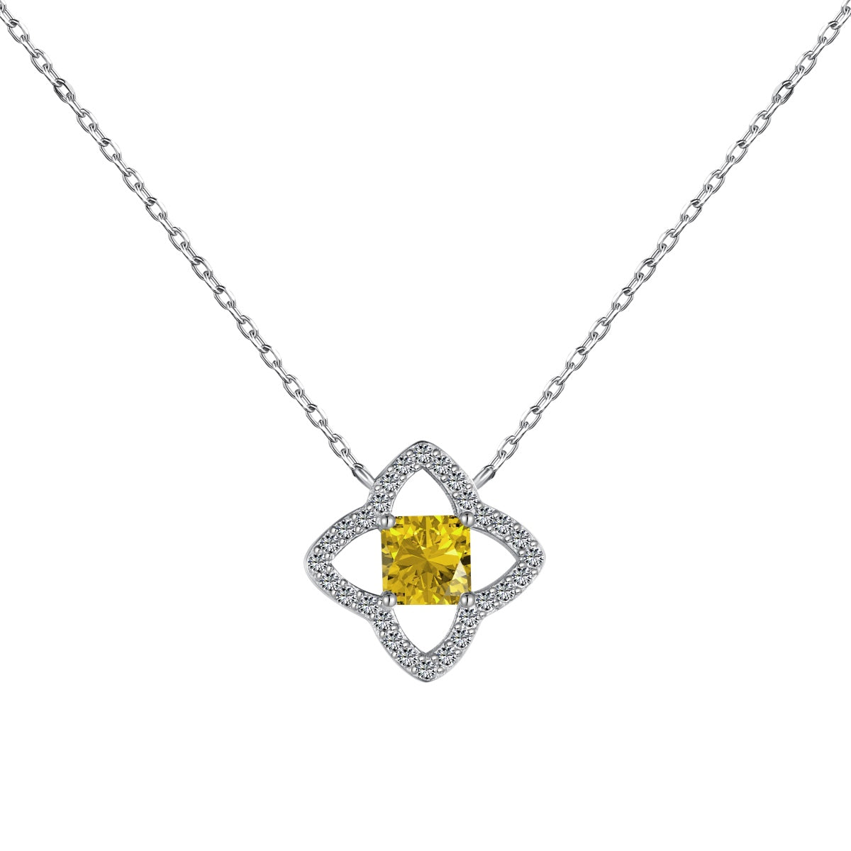 [Kincade Jewelry] Collier exquis en forme de fleur taille princesse