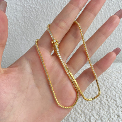 [Kincade Jewelrys] Collier tennis délicat de forme ronde