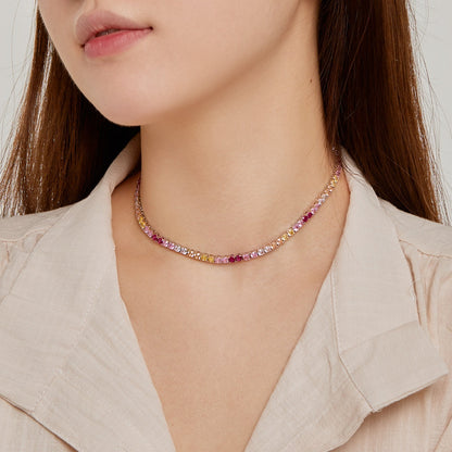 [Kincade Jewelrys] Collier tennis délicat et coloré