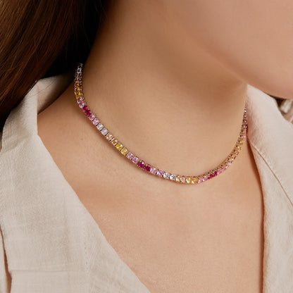 [Kincade Jewelrys] Collier tennis délicat et coloré
