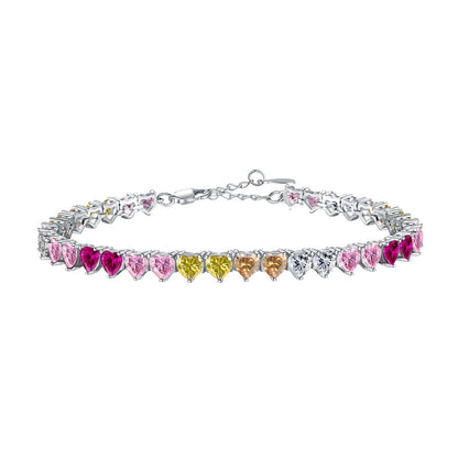 [Kincade Jewelrys] Bracelet romantique luxueux en forme de cœur coloré