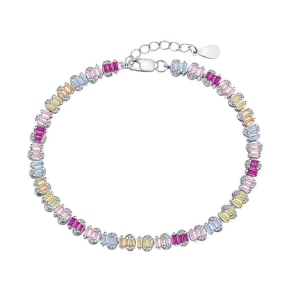 [Kincade Jewelrys]Delicate Colorful Emerald Cut Party Bracelet