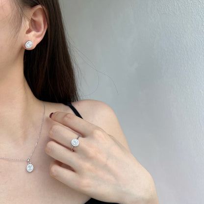 [Kincade Jewelry] Boucles d'oreilles délicates à coupe ovale radiante pour le quotidien