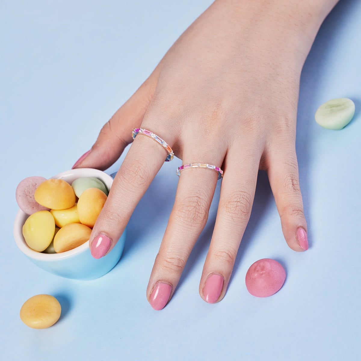 [Kincade Jewelry] Bague quotidienne élégante à taille radiante Lively In Shades