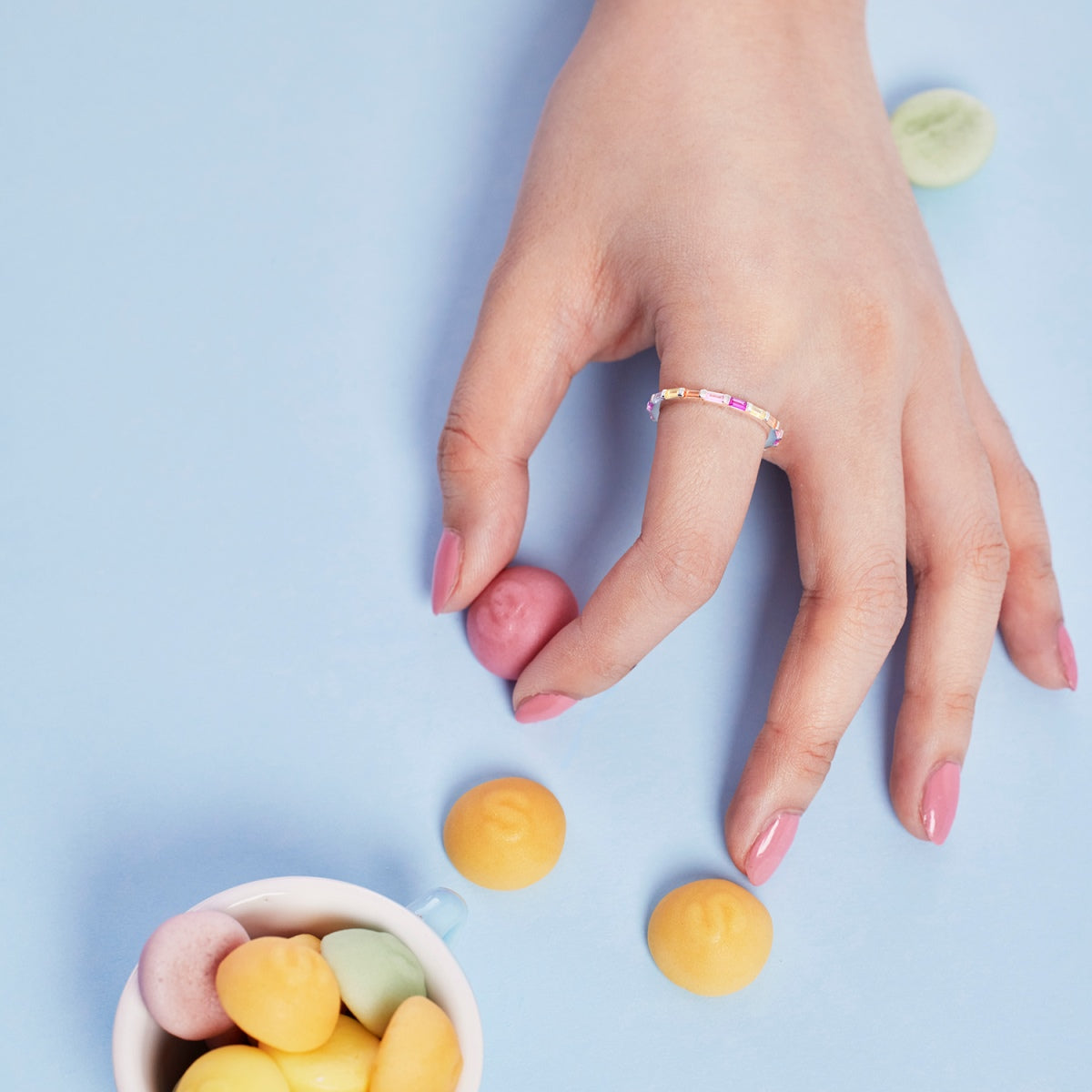 [Kincade Jewelry] Bague quotidienne élégante à taille radiante Lively In Shades
