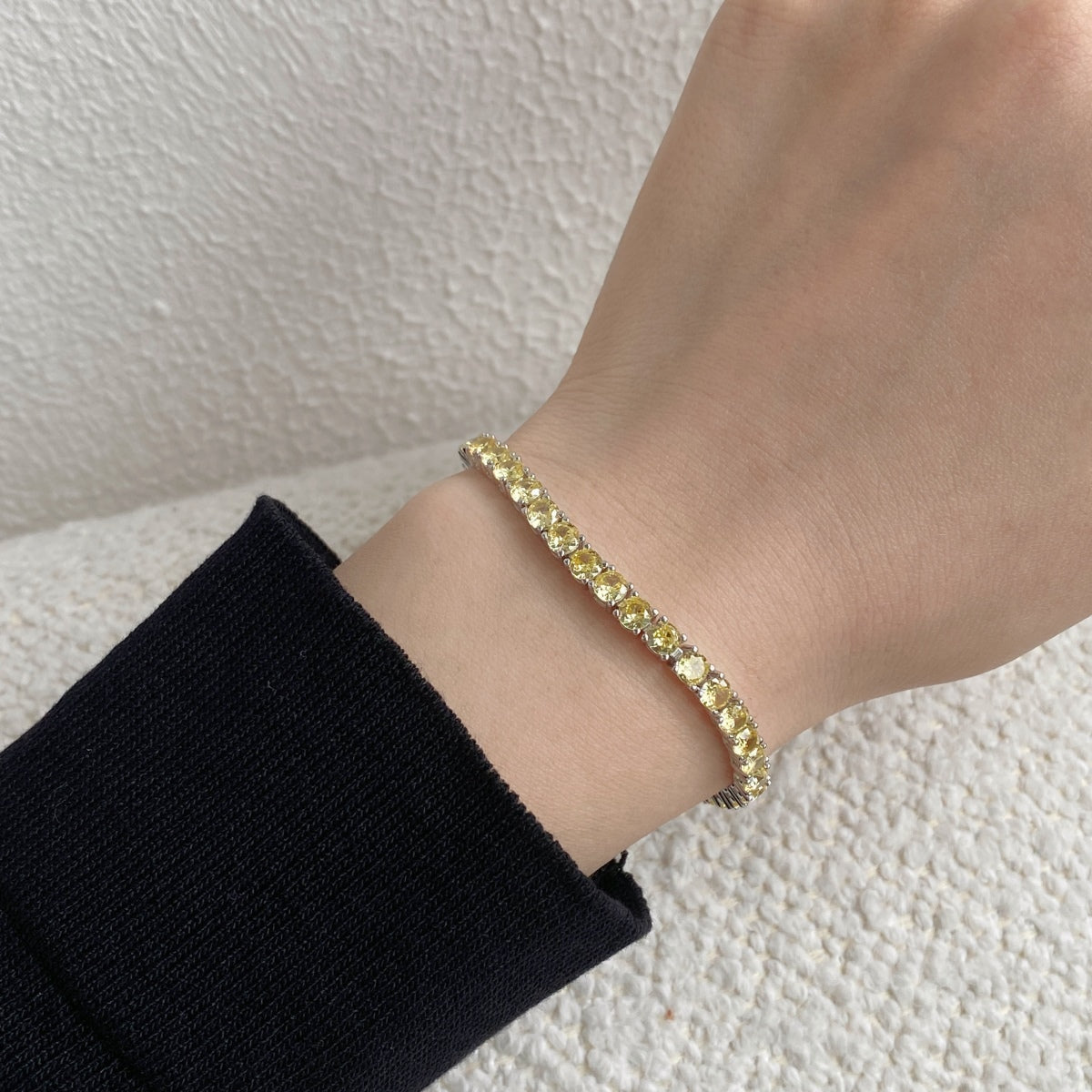 [Kincade Jewelrys]Ornate Dazzling Round Cut Tennis Bracelet