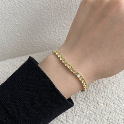 [Kincade Jewelrys]Ornate Dazzling Round Cut Tennis Bracelet