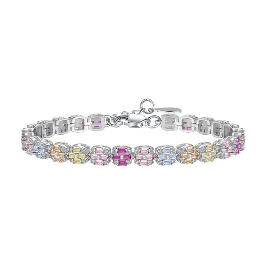 [Joyas Kincade] Delicada pulsera de corte esmeralda colorido para uso diario