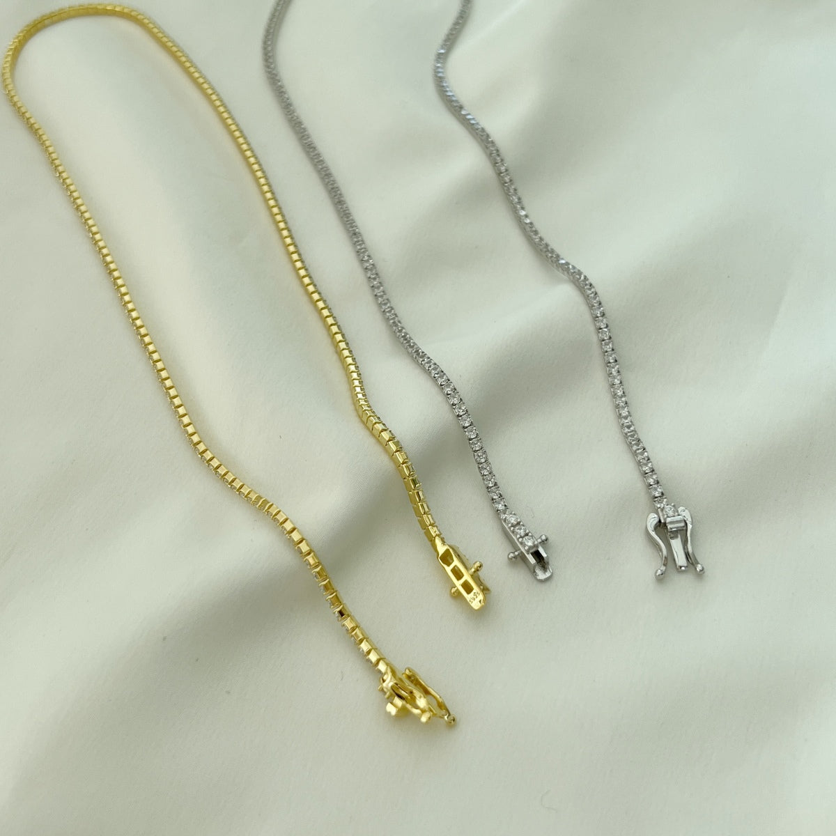 [Kincade Jewelrys] Collier tennis délicat de forme ronde