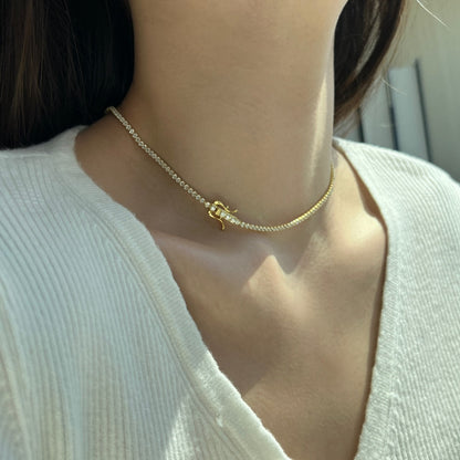 [Kincade Jewelrys] Collier tennis délicat de forme ronde