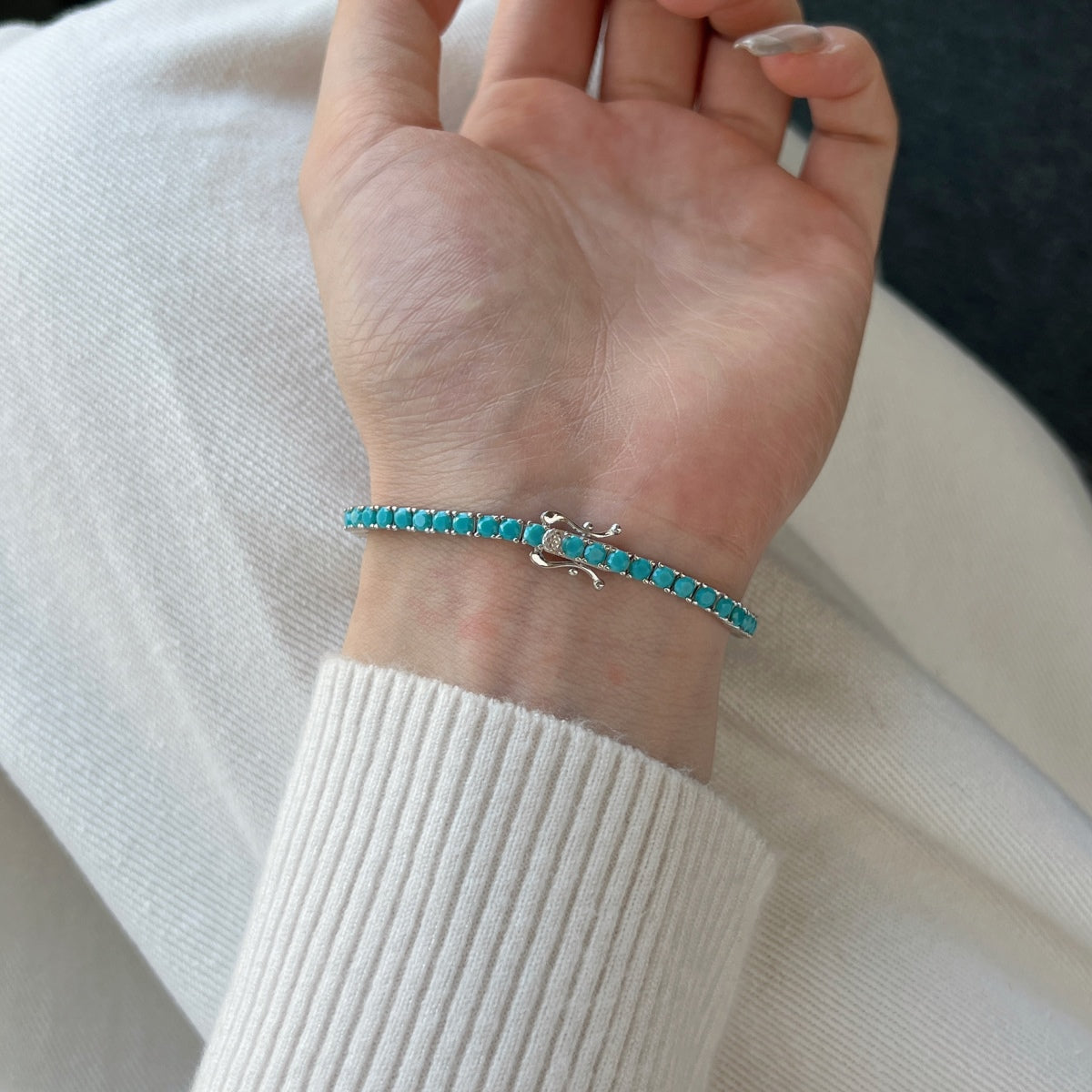 [Kincade Jewelrys] Bracelet tennis délicat et charmant à coupe ronde