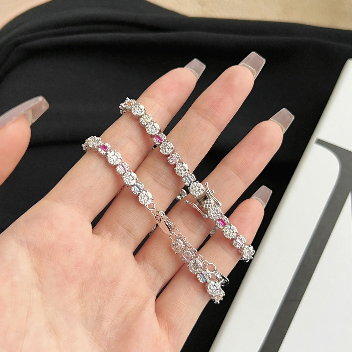 [Kincade Jewelrys]Dazzling Radiant Multi Cut Daily Bracelet