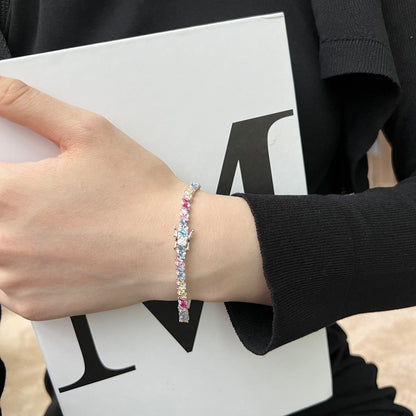[Kincade Jewelrys] Bracelet de fête multi-coupes orné et scintillant