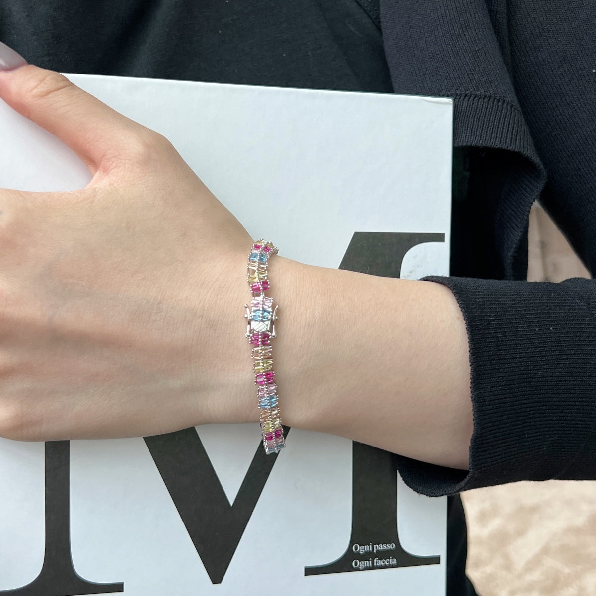 [Kincade Jewelrys]Sparkling Exquisite Multi Cut Party Bracelet