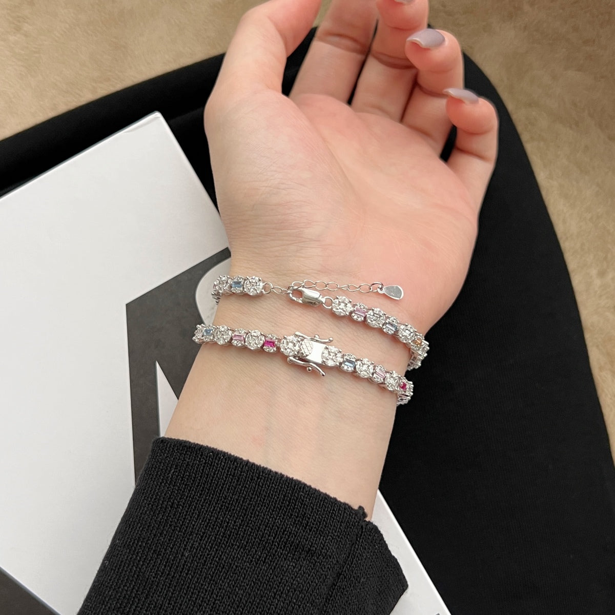 [Kincade Jewelrys]Dazzling Radiant Multi Cut Daily Bracelet