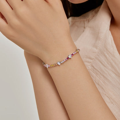 [Kincade Jewelrys] Bracelet romantique en forme de cœur avec perles rondes