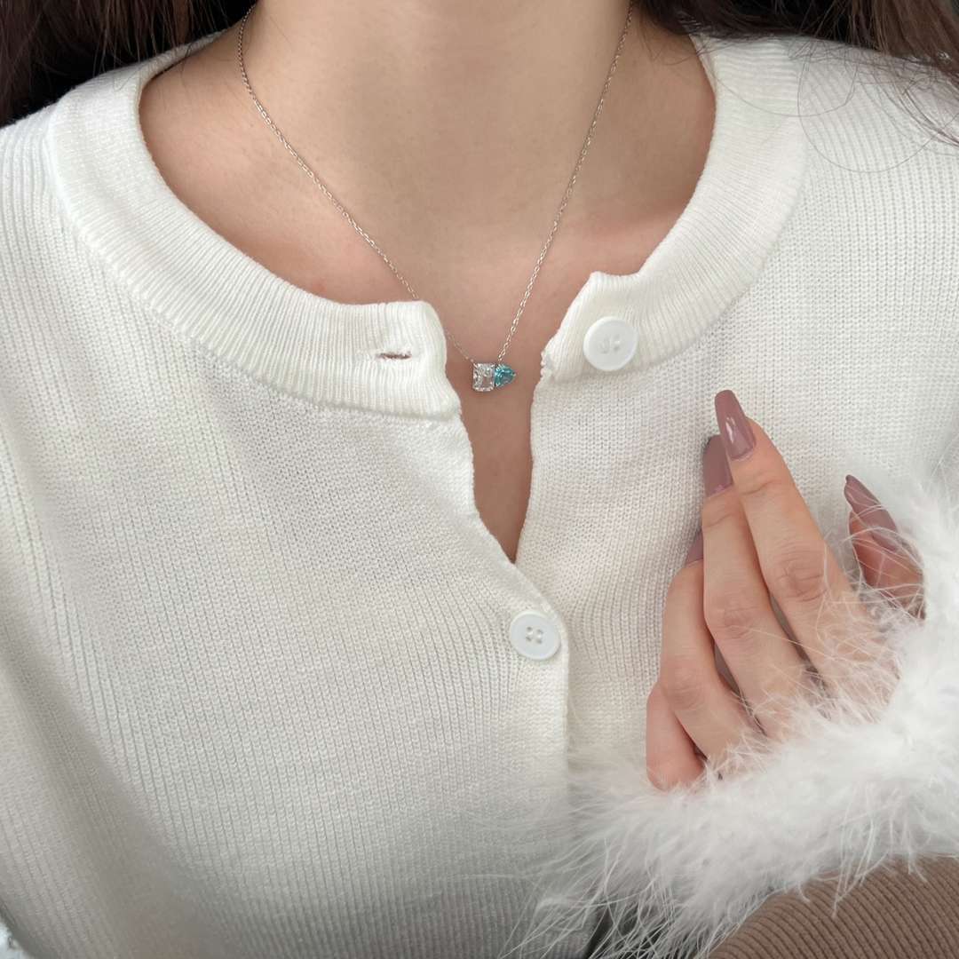 [Kincade Jewelrys]Dazzling Square & Heart Shape Necklace