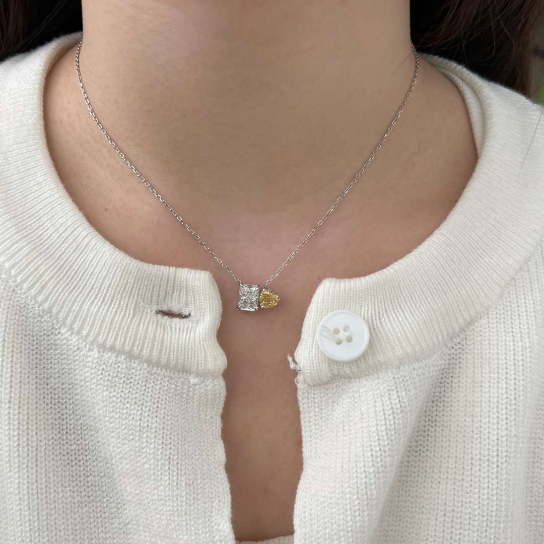[Kincade Jewelrys]Dazzling Square & Heart Shape Necklace