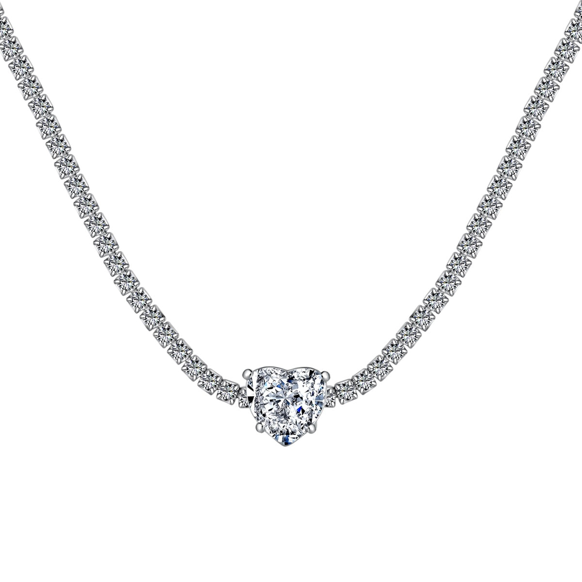 [Kincade Jewelrys] Collier en forme de cœur scintillant de 2,0 carats