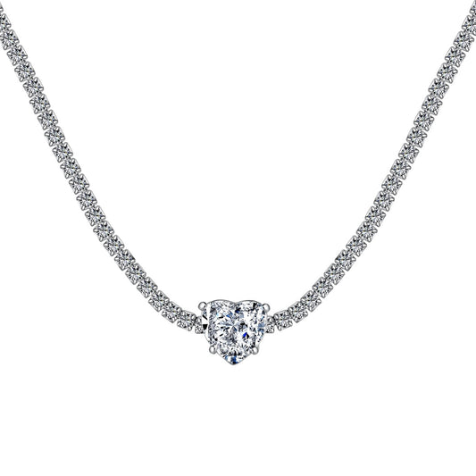 [Kincade Jewelrys] Collier en forme de cœur scintillant de 2,0 carats