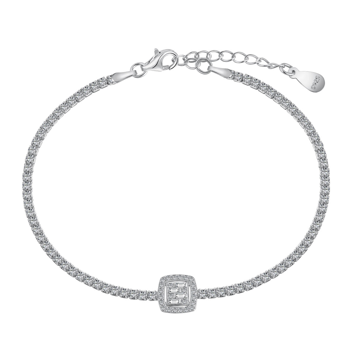 [Kincade Jewelry] Bracelet de banquet luxueux et éblouissant de forme carrée
