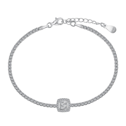 [Joyas Kincade] Lujosa y deslumbrante pulsera cuadrada para banquetes