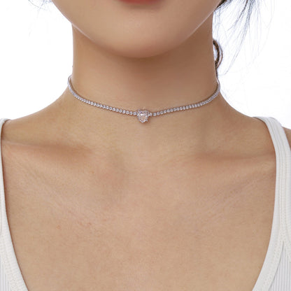 [Kincade Jewelrys] Collier en forme de cœur scintillant de 2,0 carats