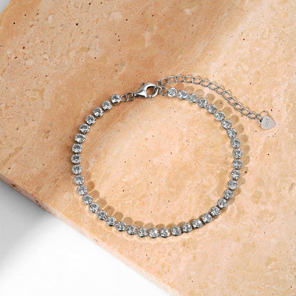 [Kincade Jewelrys] Bracelet quotidien éblouissant à taille ronde scintillante