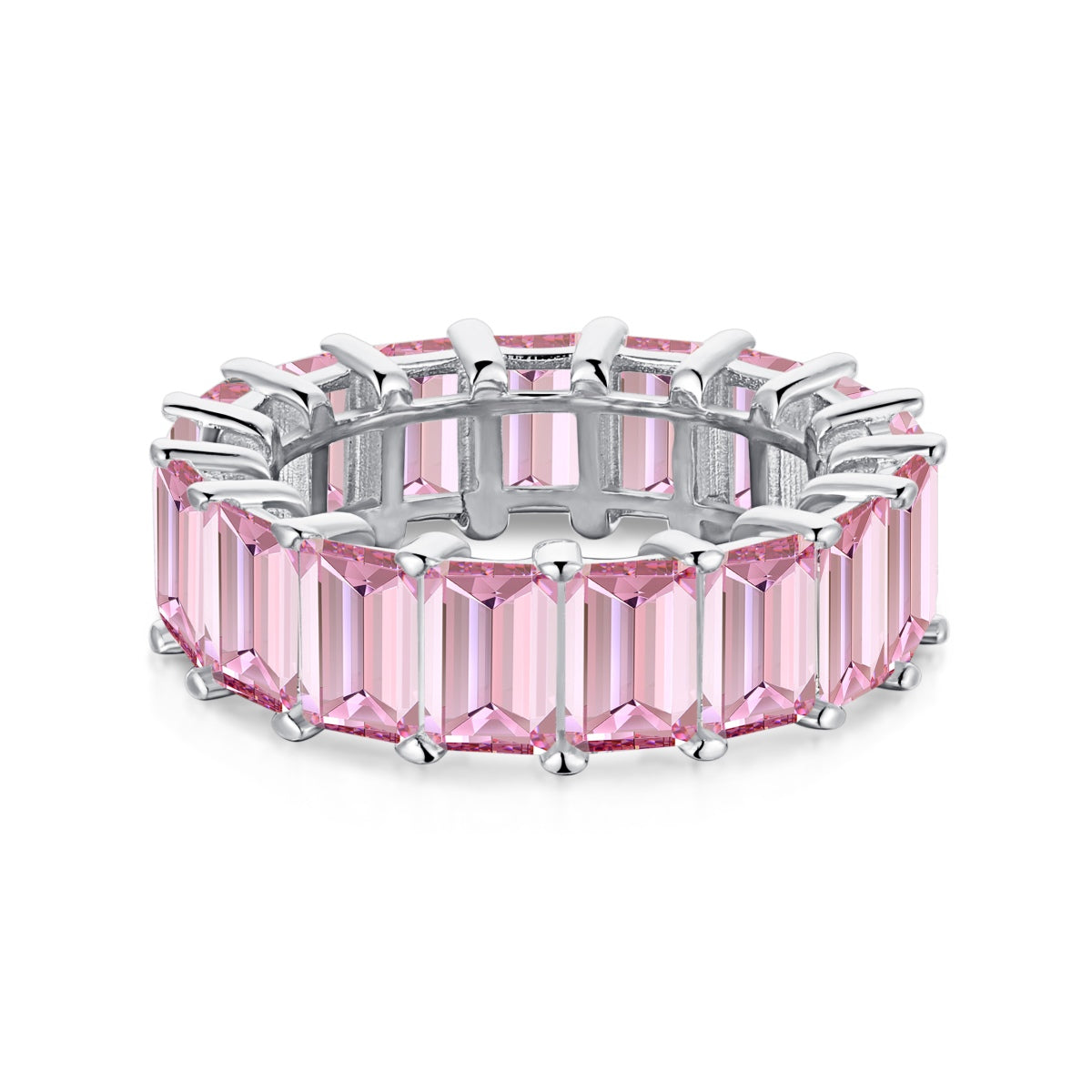 [Kincade Jewelry] Bague tennis élégante taille émeraude de 0,75 carat