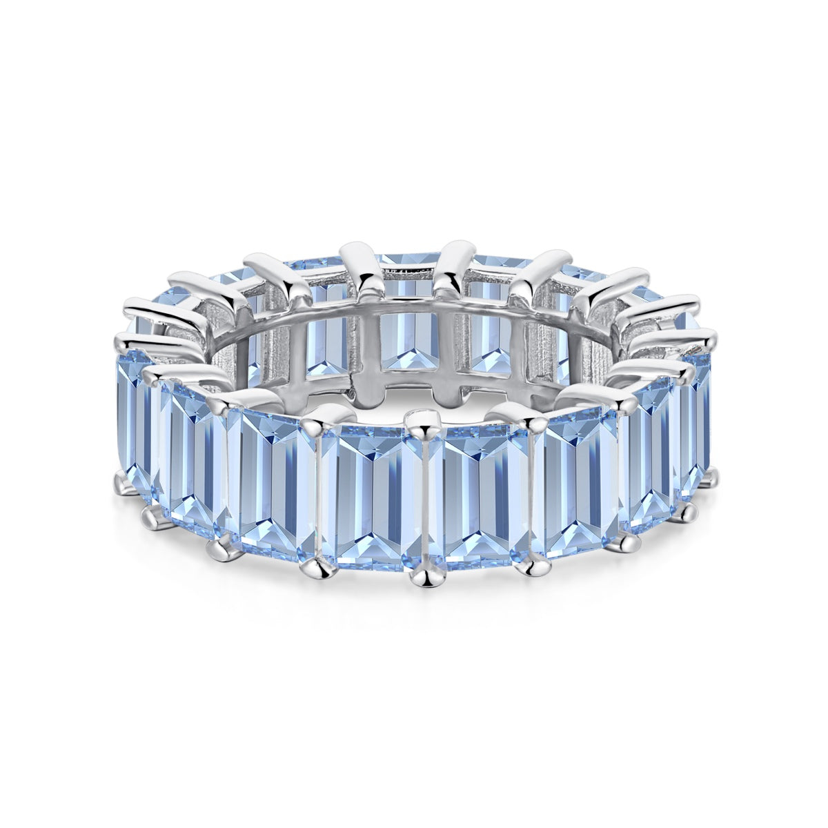 [Kincade Jewelry] Bague tennis élégante taille émeraude de 0,75 carat