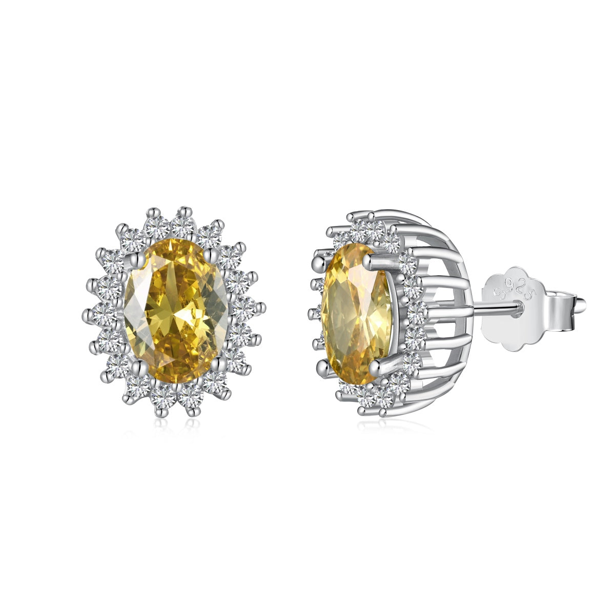 [Kincade Jewelry] Boucles d'oreilles délicates à coupe ovale radiante pour le quotidien