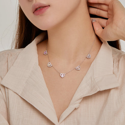 [Kincade Jewelrys] Collier scintillant à cinq cœurs