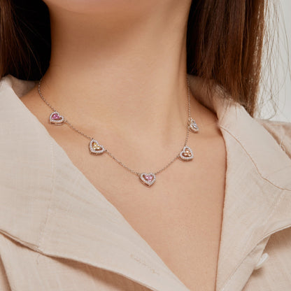 [Kincade Jewelrys] Collier scintillant à cinq cœurs